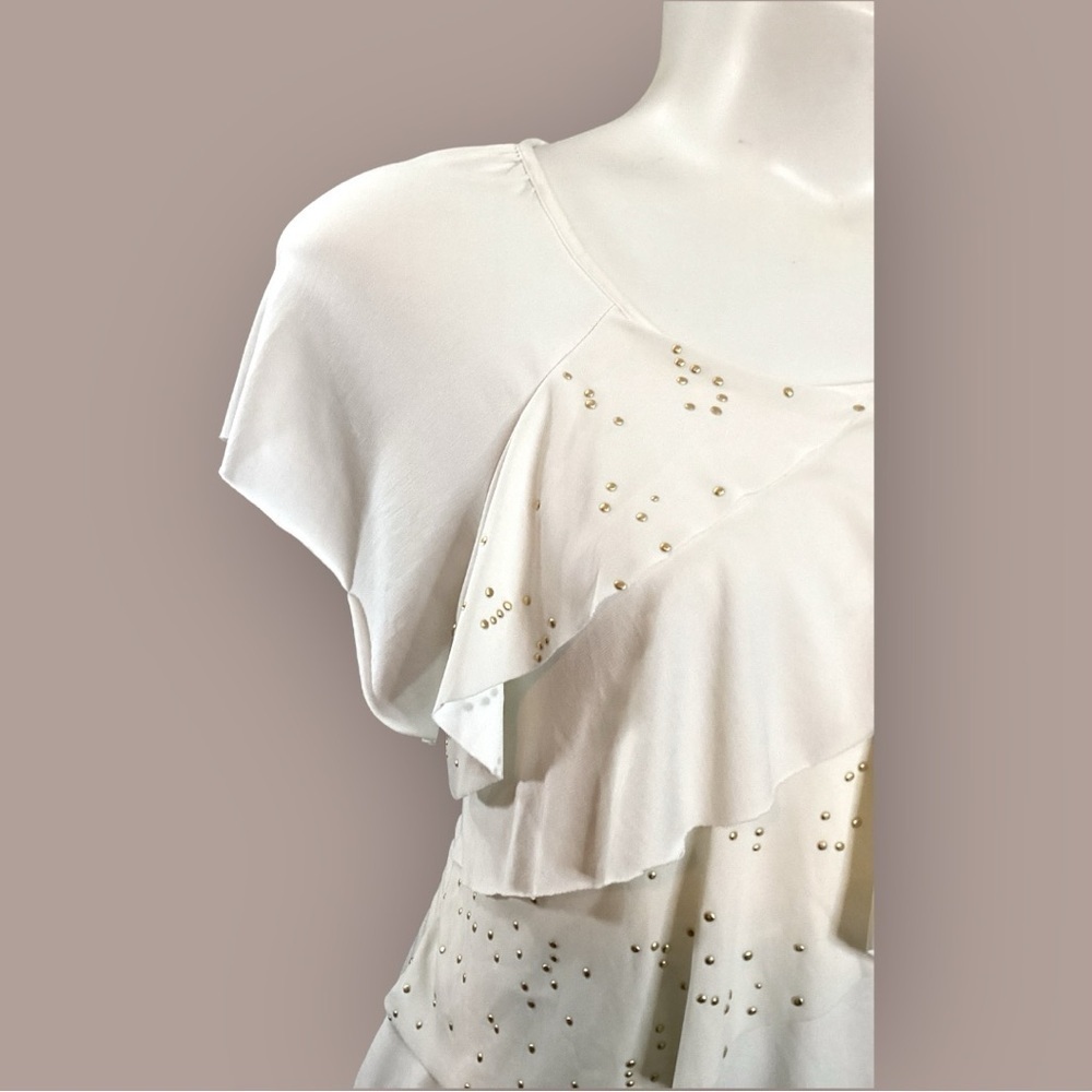Kim Rogers White Layered Ruffle Blouse, Plus Size 2X - Picture 5 of 8